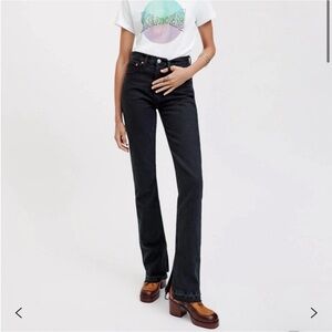 RE/DONE 70s High Rise Skinny Boot in Washed Black‎ size 28